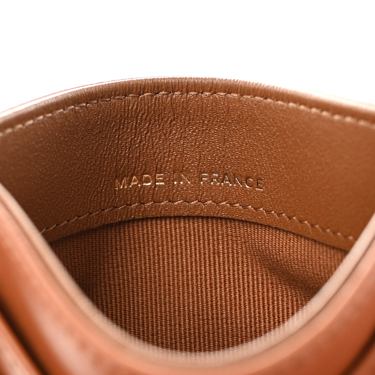 Lambskin Quilted Card Holder Brown