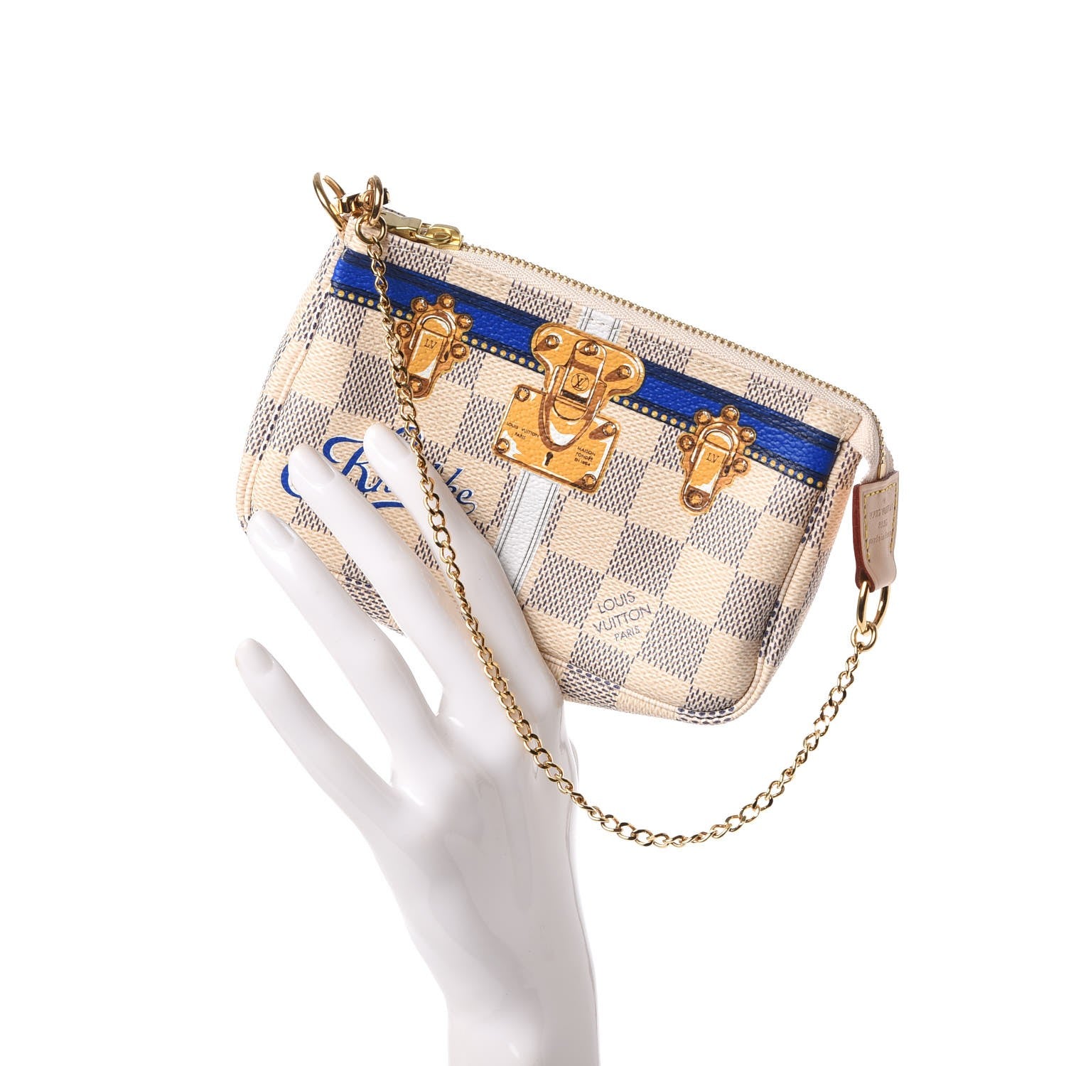 Louis Vuitton Damier Azur Summer Trunks Knokke Mini Pochette Accessories 2 of 9