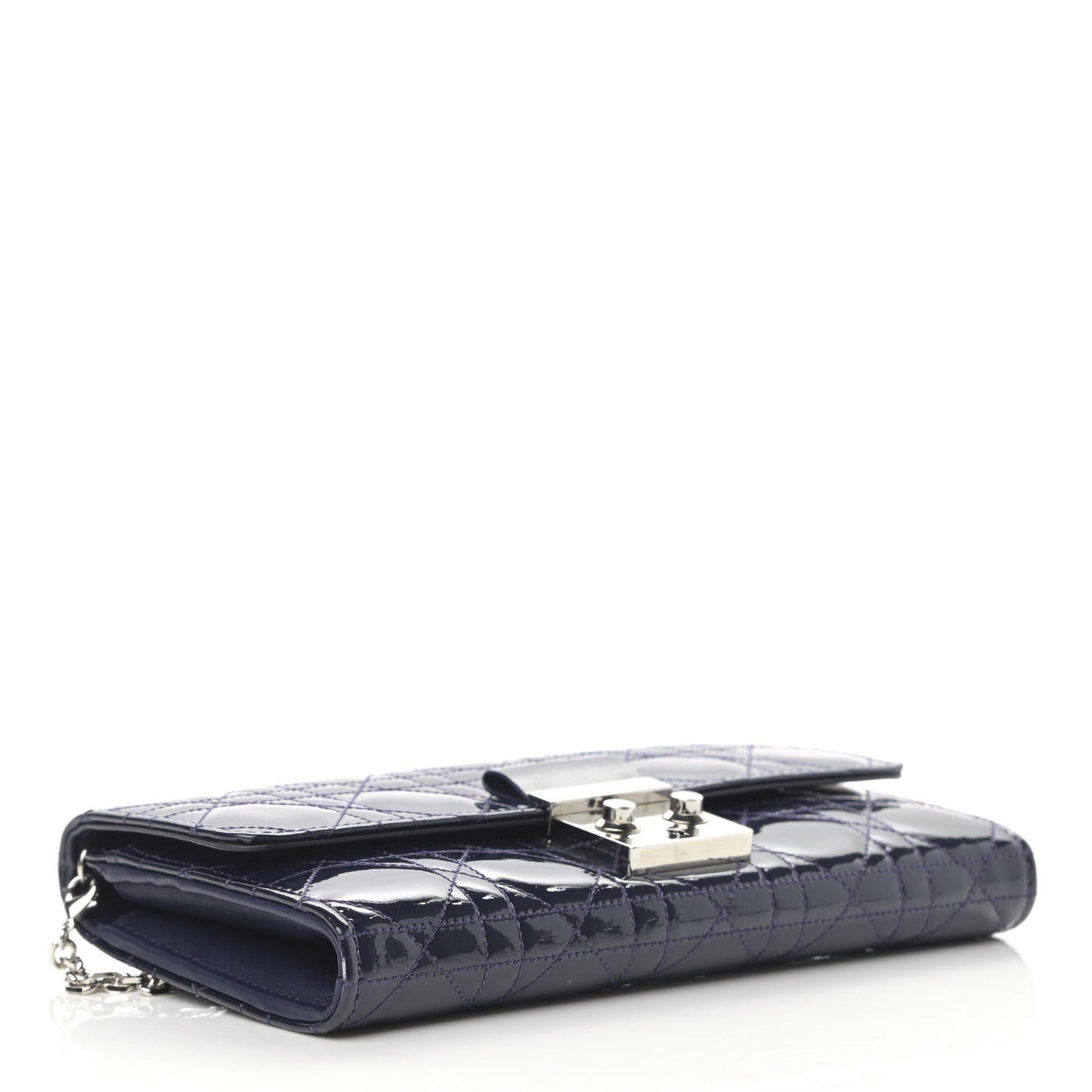Patent Cannage Miss Dior Chain Wallet Purple