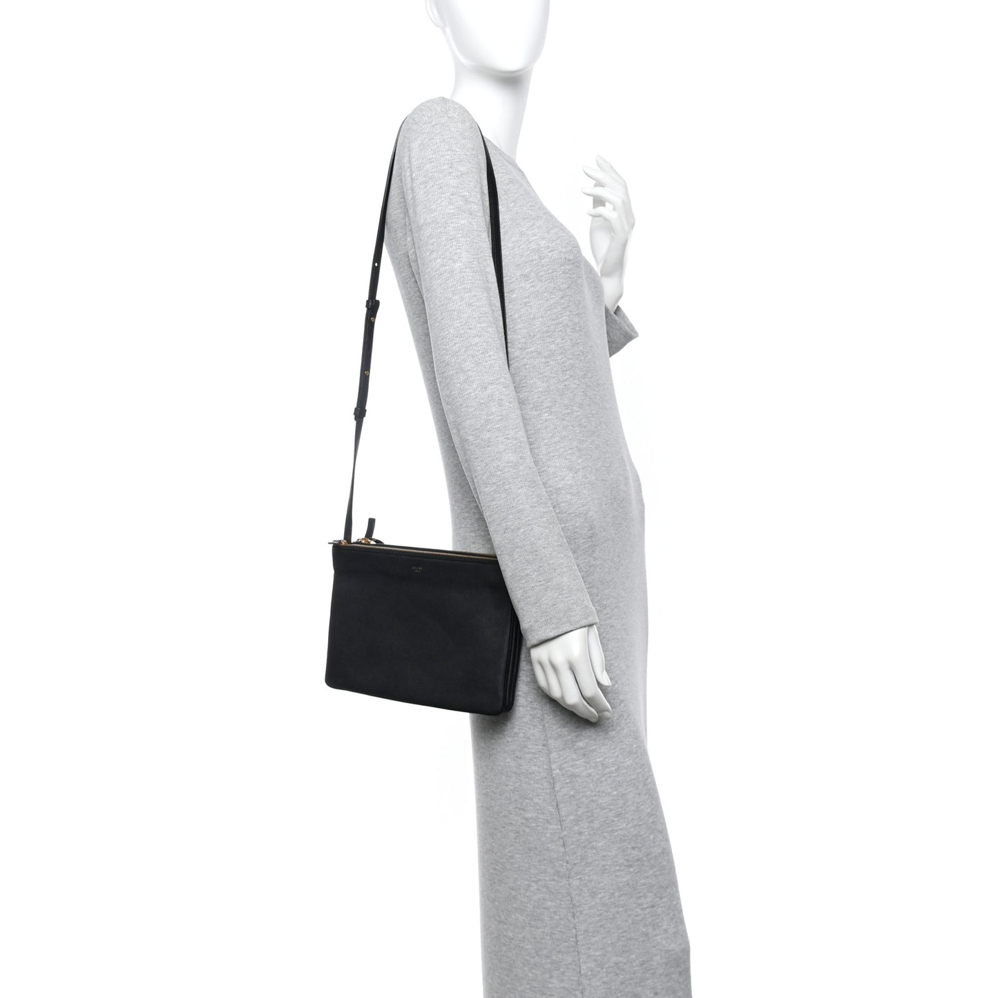 Lambskin Large Trio Crossbody Bag Black