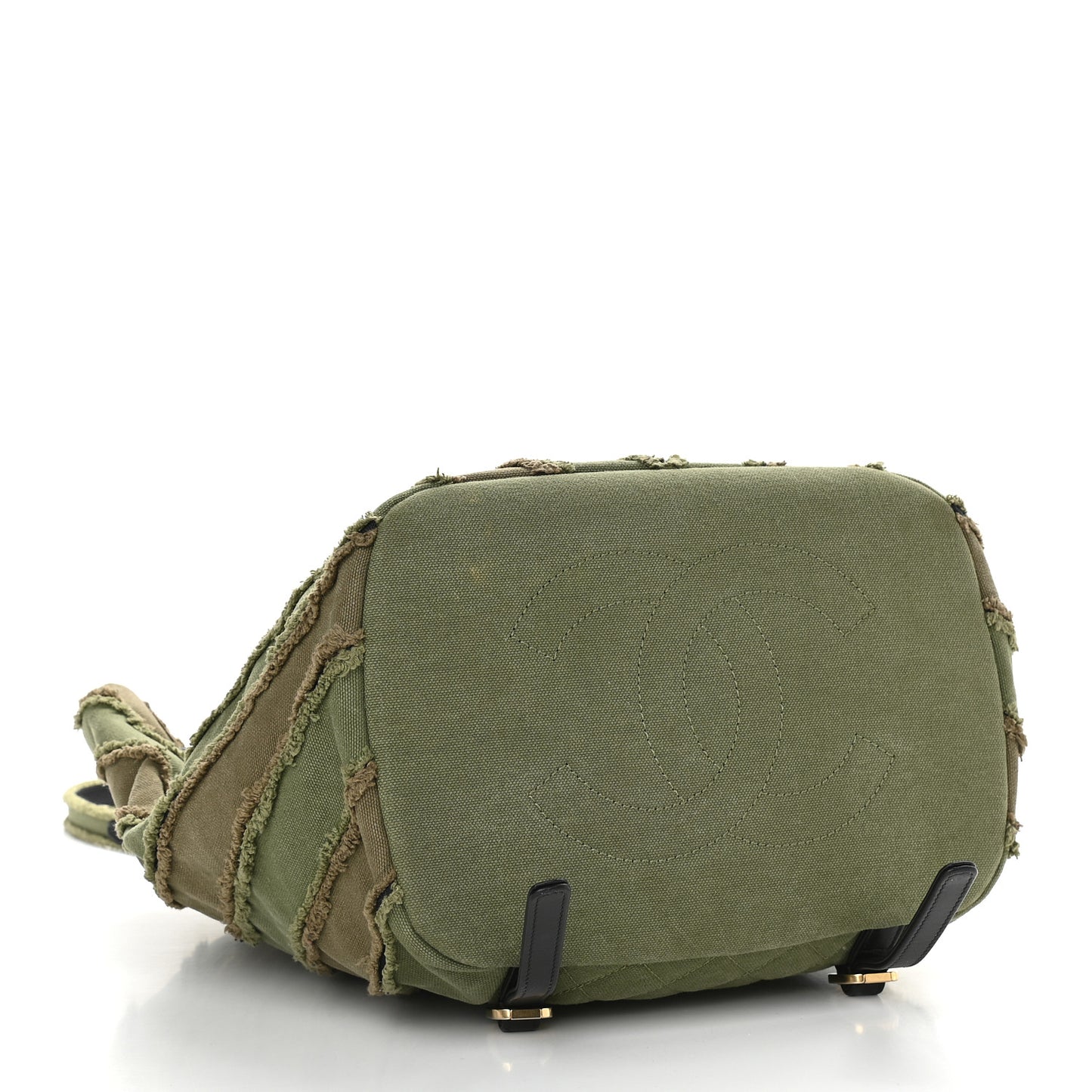 Canvas Chevron Cuba Patchwork Backpack Khaki