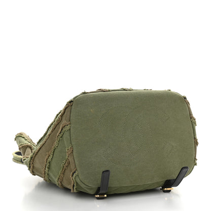 Chanel Canvas Chevron Cuba Patchwork Backpack Khaki 4 of 11