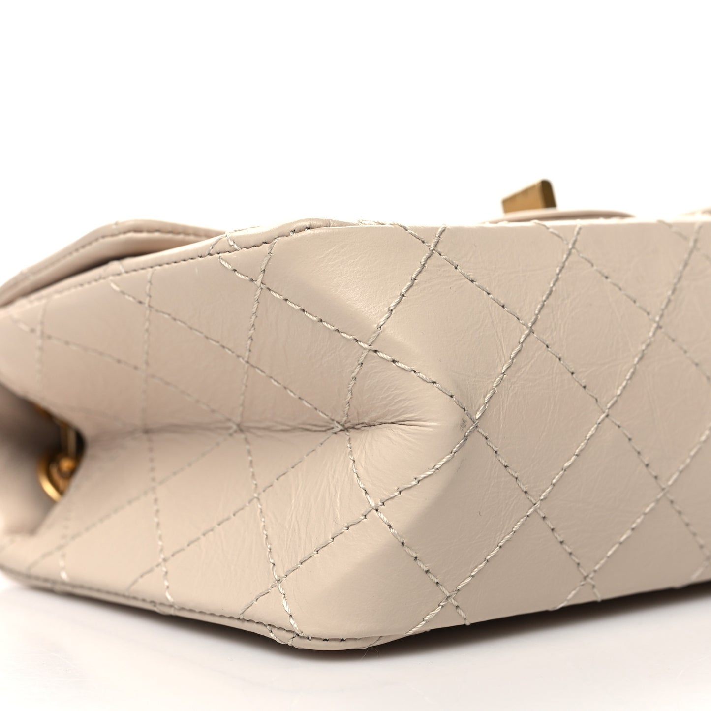 Aged Calfskin Quilted 2.55 Reissue Mini Flap Light Beige