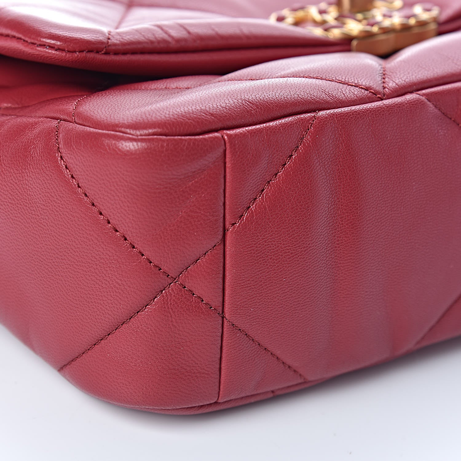 Chanel Lambskin Quilted Medium 19 Flap Red 8 of 11