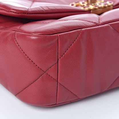 Chanel Lambskin Quilted Medium 19 Flap Red 8 of 11