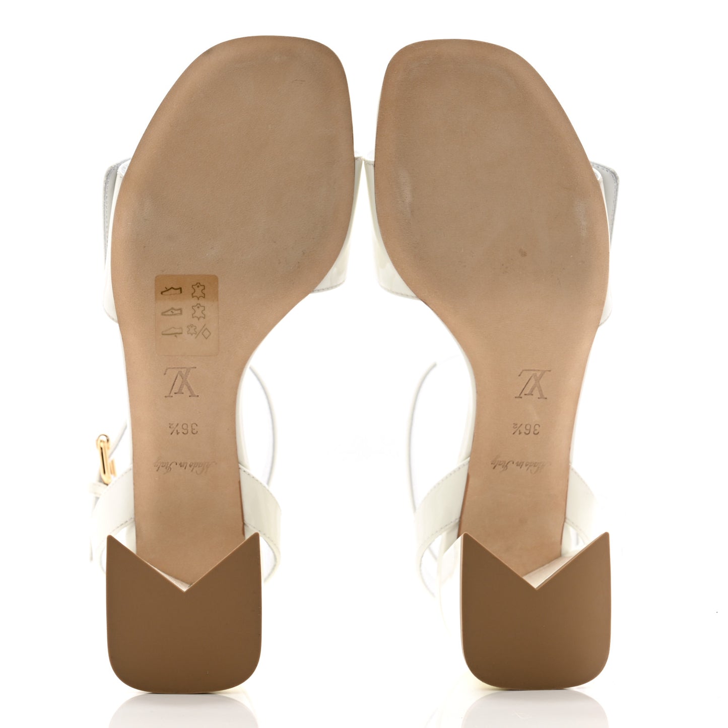 Patent Calfskin Shake Platform Sandal 36.5 White