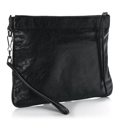 Balenciaga Agneau Classic Hardware Flat Handle Clutch Black 2 of 8