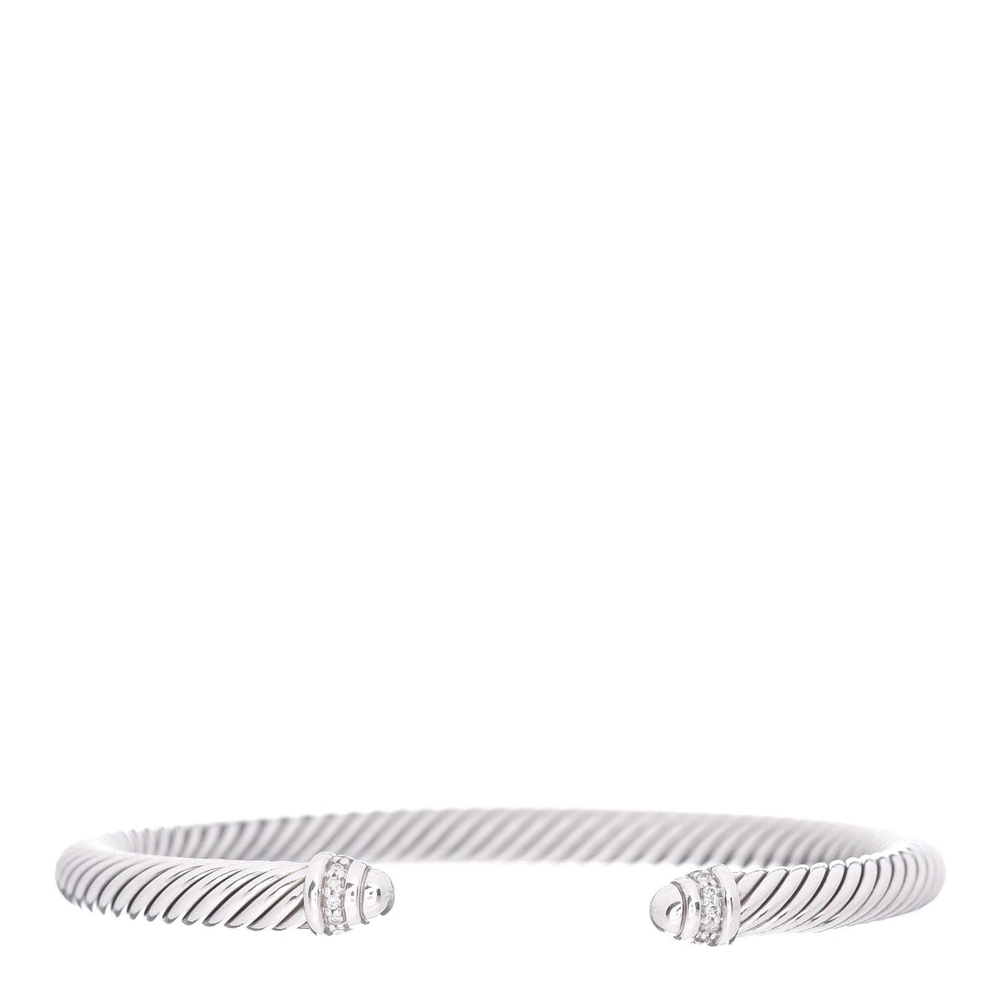 Sterling Silver Diamond 5mm Cable Classics Dome Bracelet