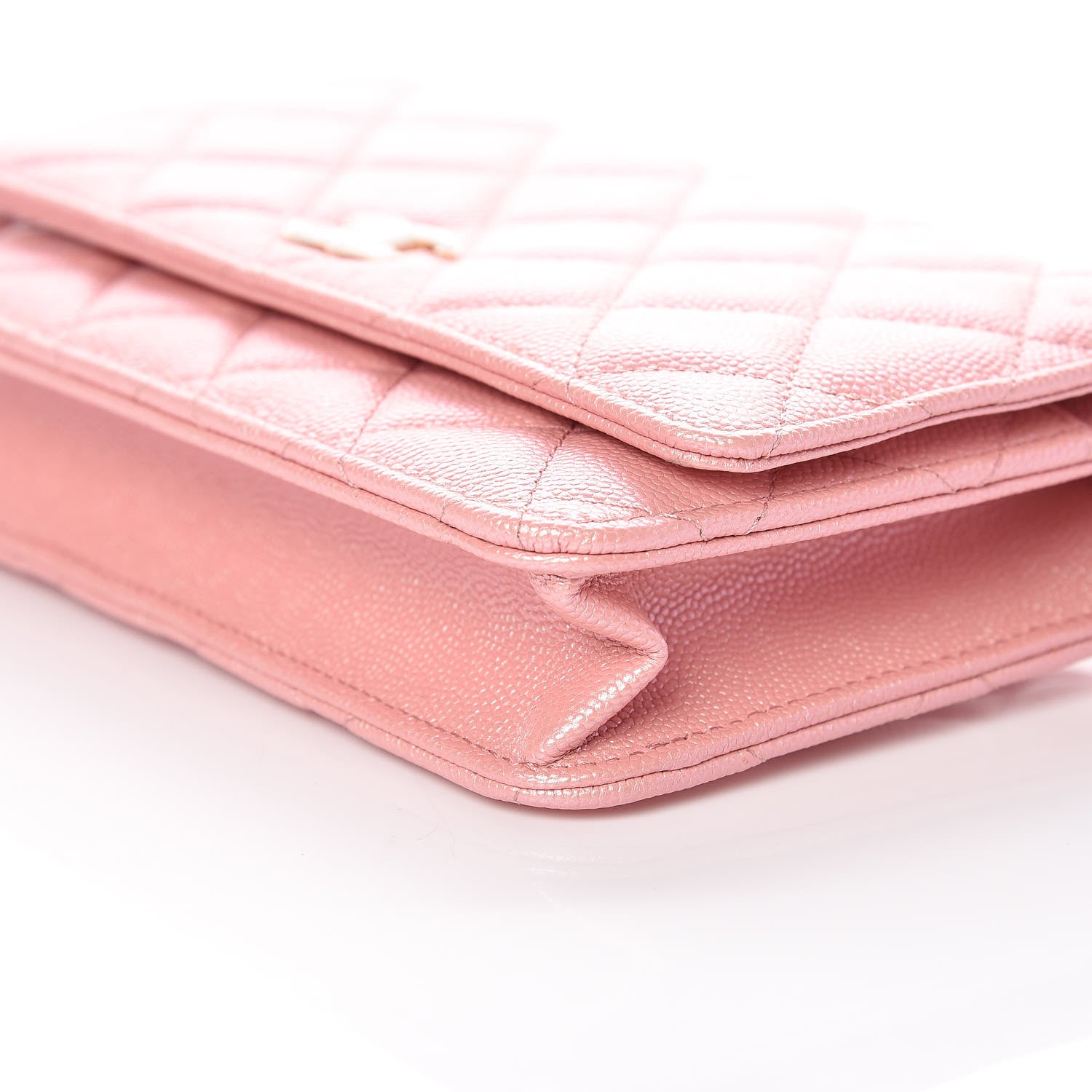 Chanel Iridescent Caviar Quilted Wallet on Chain WOC Rose Pink 6 of 11