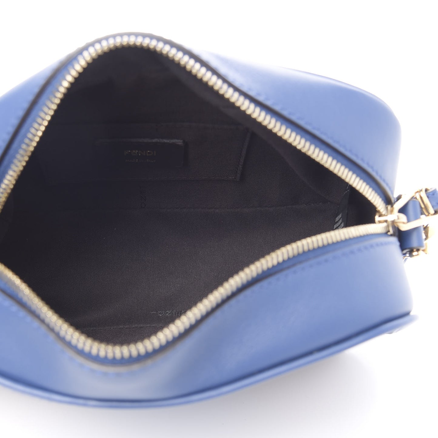 Glazed Fabric Vitello Century F is Fendi FF 1974 Stamp Patch Camera Case Mogano Panna Iris