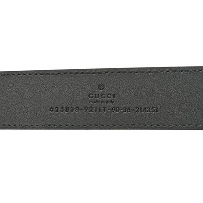 Gucci GG Supreme Monogram Matte Plutone Calfskin Double G 30mm Belt 90 36 Beige Ebony Black 4 of 6