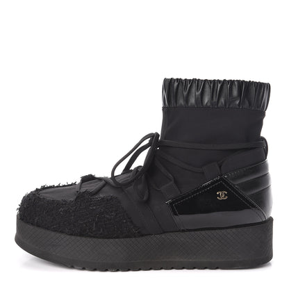 Chanel Calfskin Nylon Boots 40 Black 1 of 6