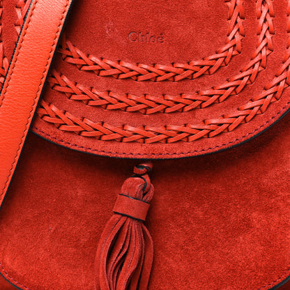 Chloe Suede Calfskin Braided Mini Hudson Shoulder Bag Sepia Red 8 of 12