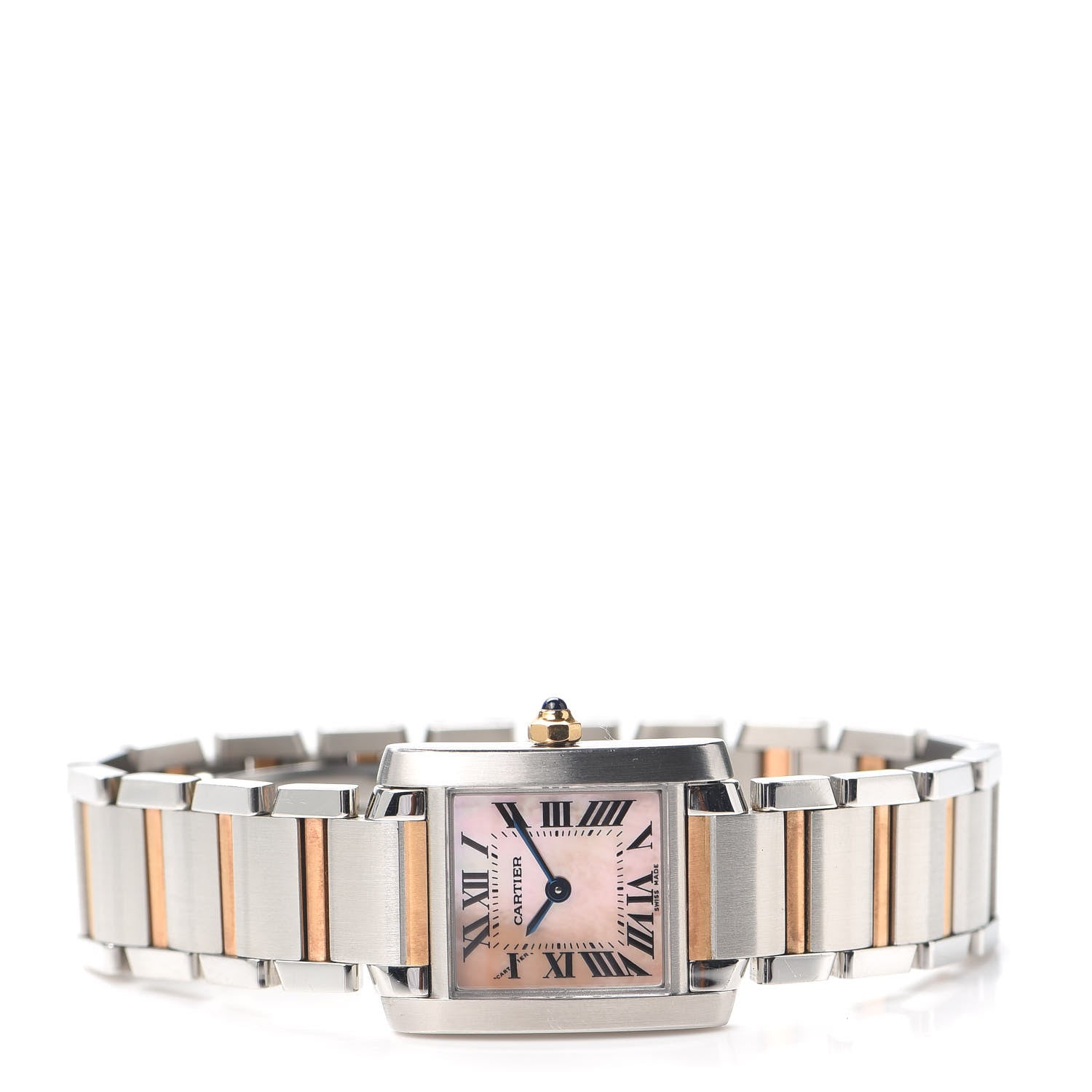 Cartier Stainless Steel 18K Pink Gold Mother of Pearl 20mm Tank Francaise Quartz Watch 2 of 5