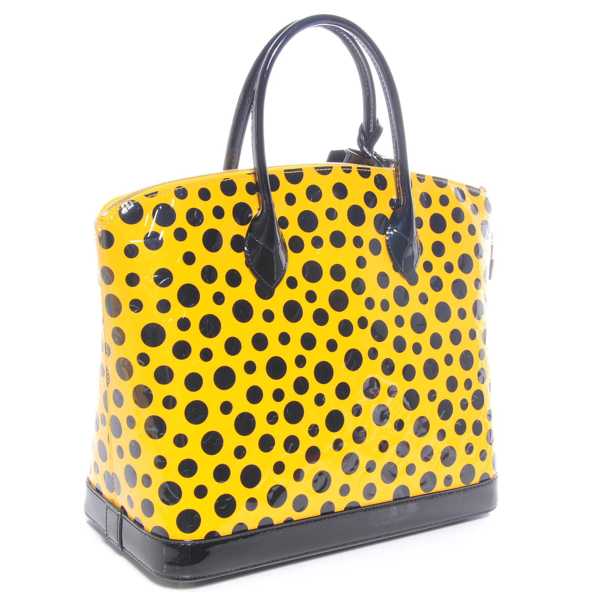 Louis Vuitton Vernis Kusama Infinity Dots Lockit MM Yellow 3 of 7
