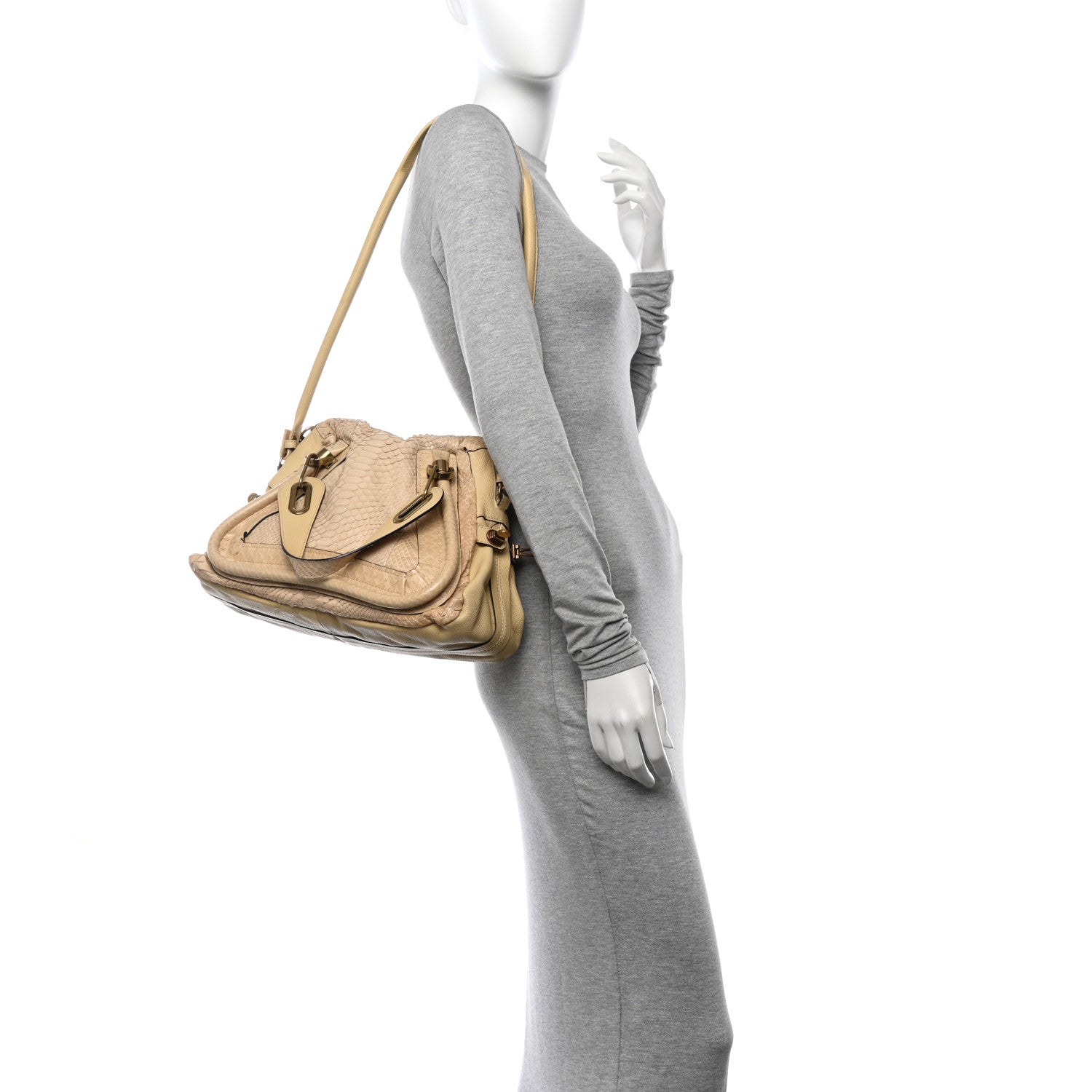Chloe Snakeskin Medium Paraty Beige 2 of 17