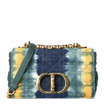 Christian Dior Denim Tie Dye Cannage Small Caro Bag Green Multicolor 1 of 10