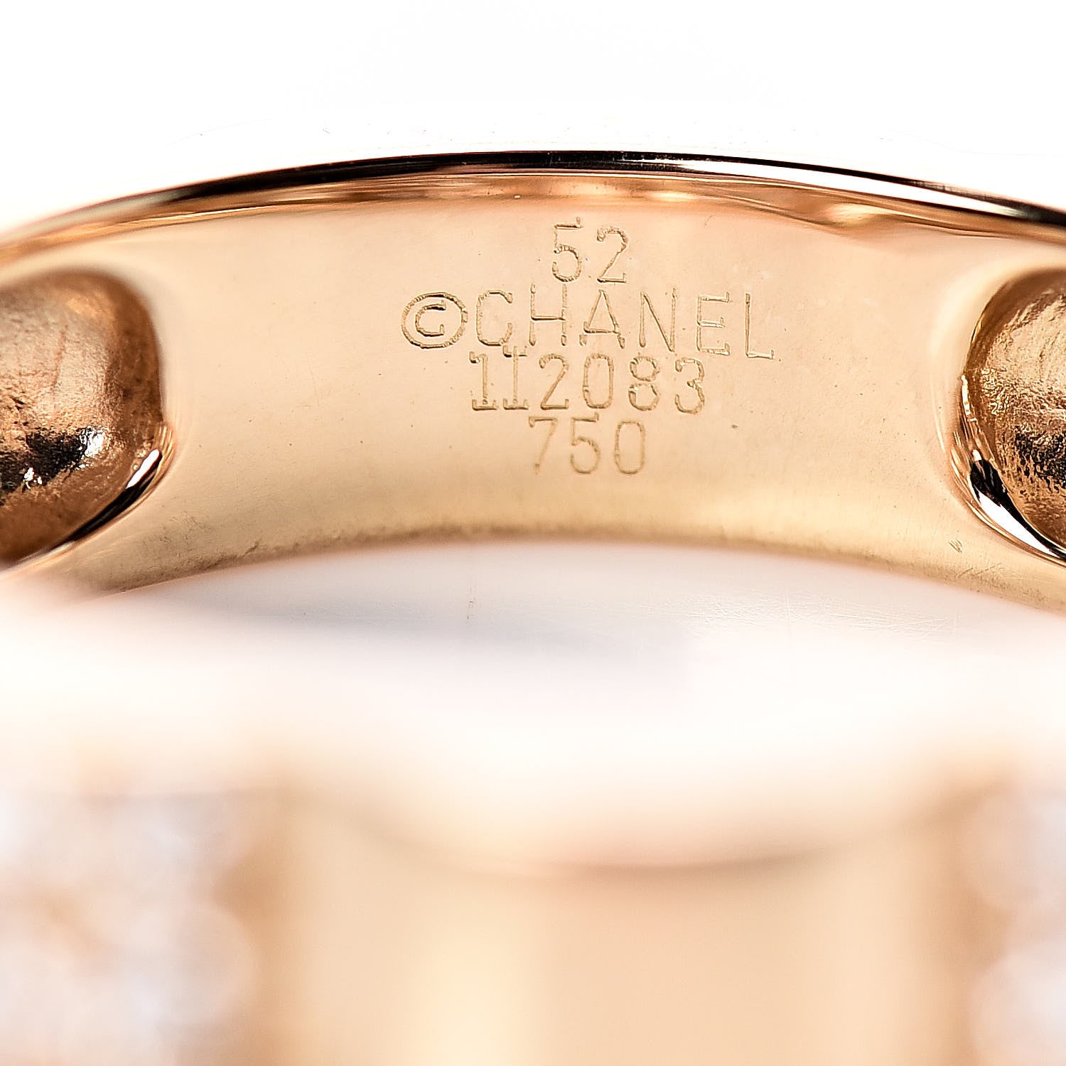 Chanel 18K Yellow Gold Diamond 6mm Profil de Camelia Ring 52 6 5 of 5