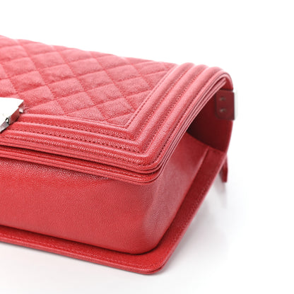 Chanel Caviar Quilted Medium Boy Flap Red 10 of 10