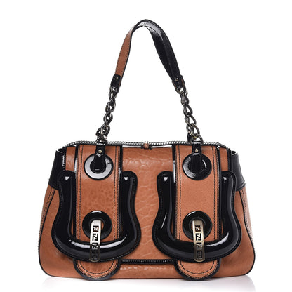 Fendi Nappa Patent B Bag Osso Black 1 of 12