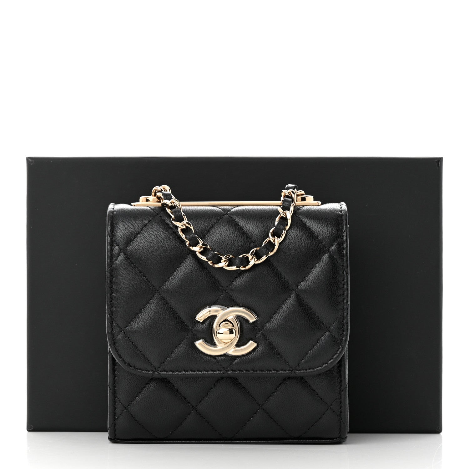 Chanel Lambskin Quilted Mini Trendy CC Chain Wallet Black 11 of 11
