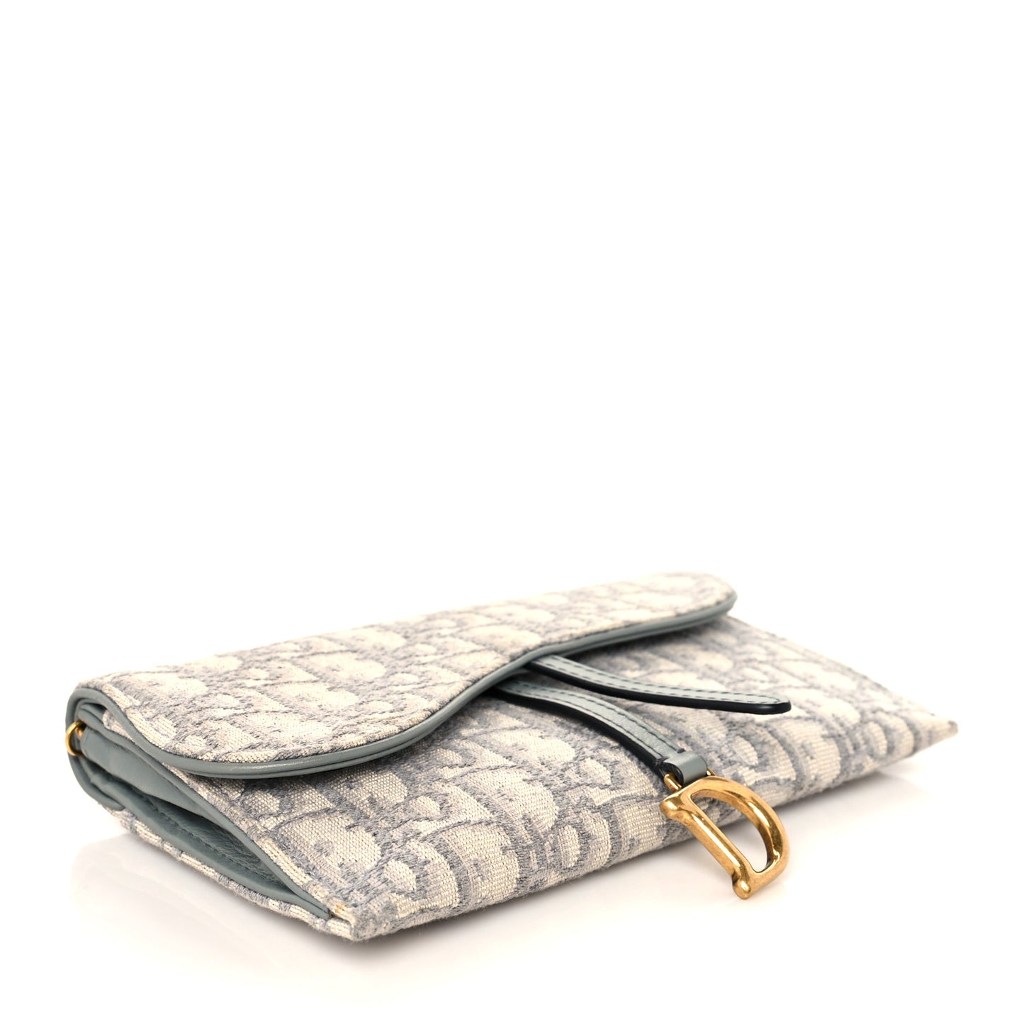 Oblique Saddle Chain Long Wallet Grey