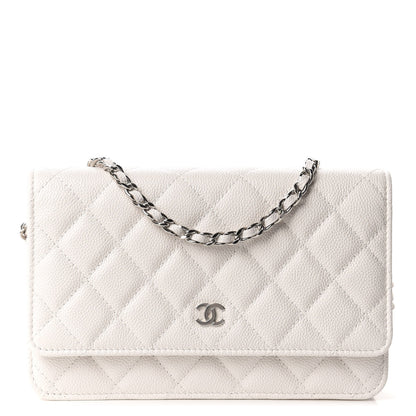 Chanel Caviar Quilted Wallet On Chain WOC White 1 of 12