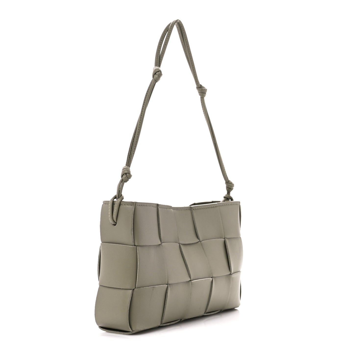 Calfskin Maxi Intrecciato Cassette Pouch On Strap Travertine