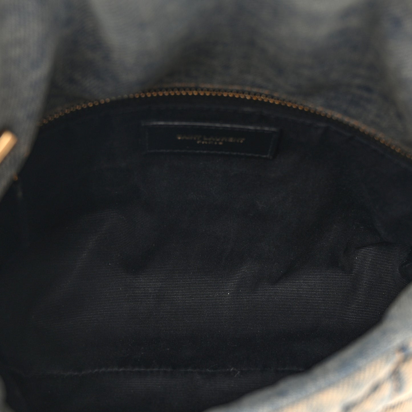 Denim Quilted Toy Loulou Puffer Monogram Chain Satchel Blue Black