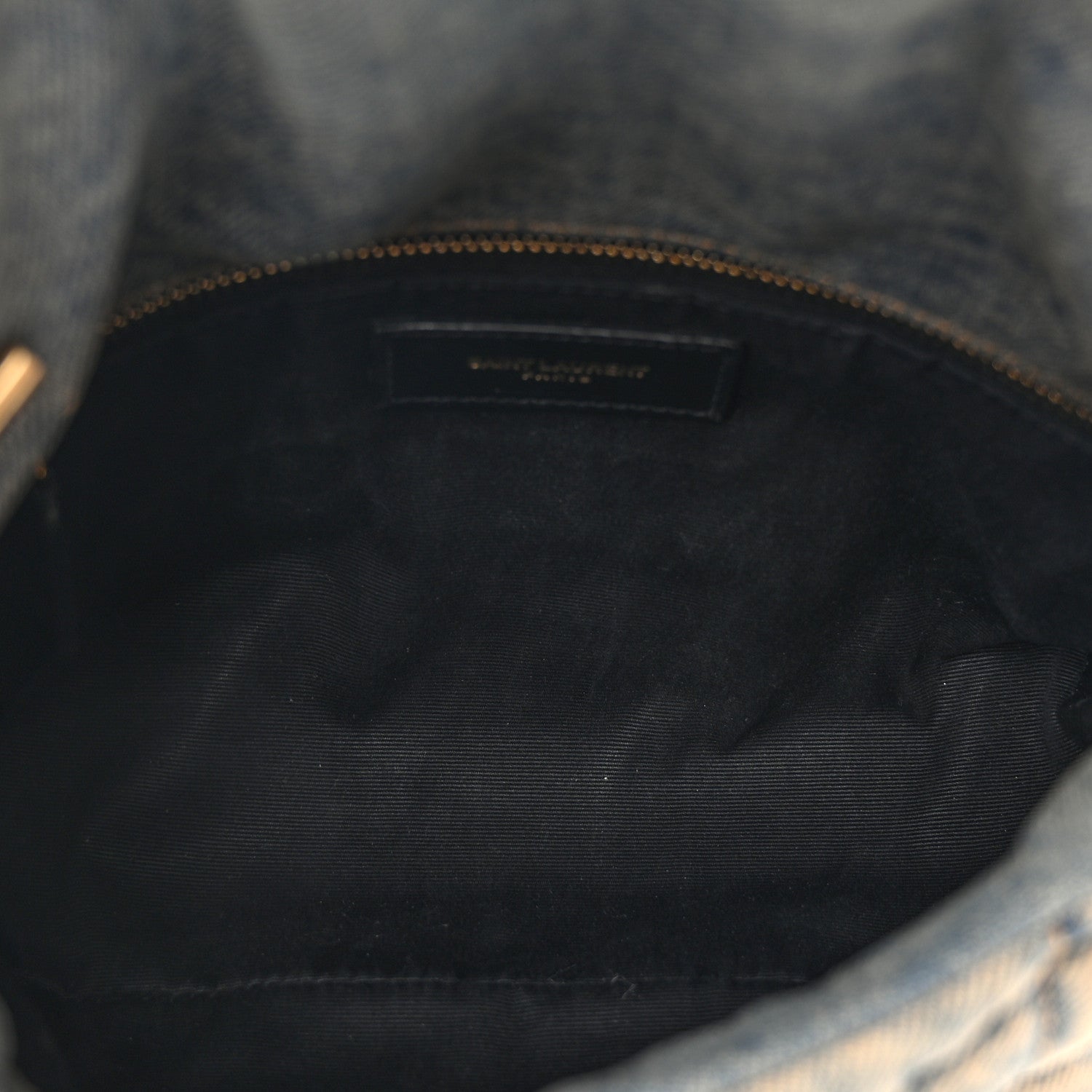 Saint Laurent Denim Quilted Toy Loulou Puffer Monogram Chain Satchel Blue Black 5 of 10
