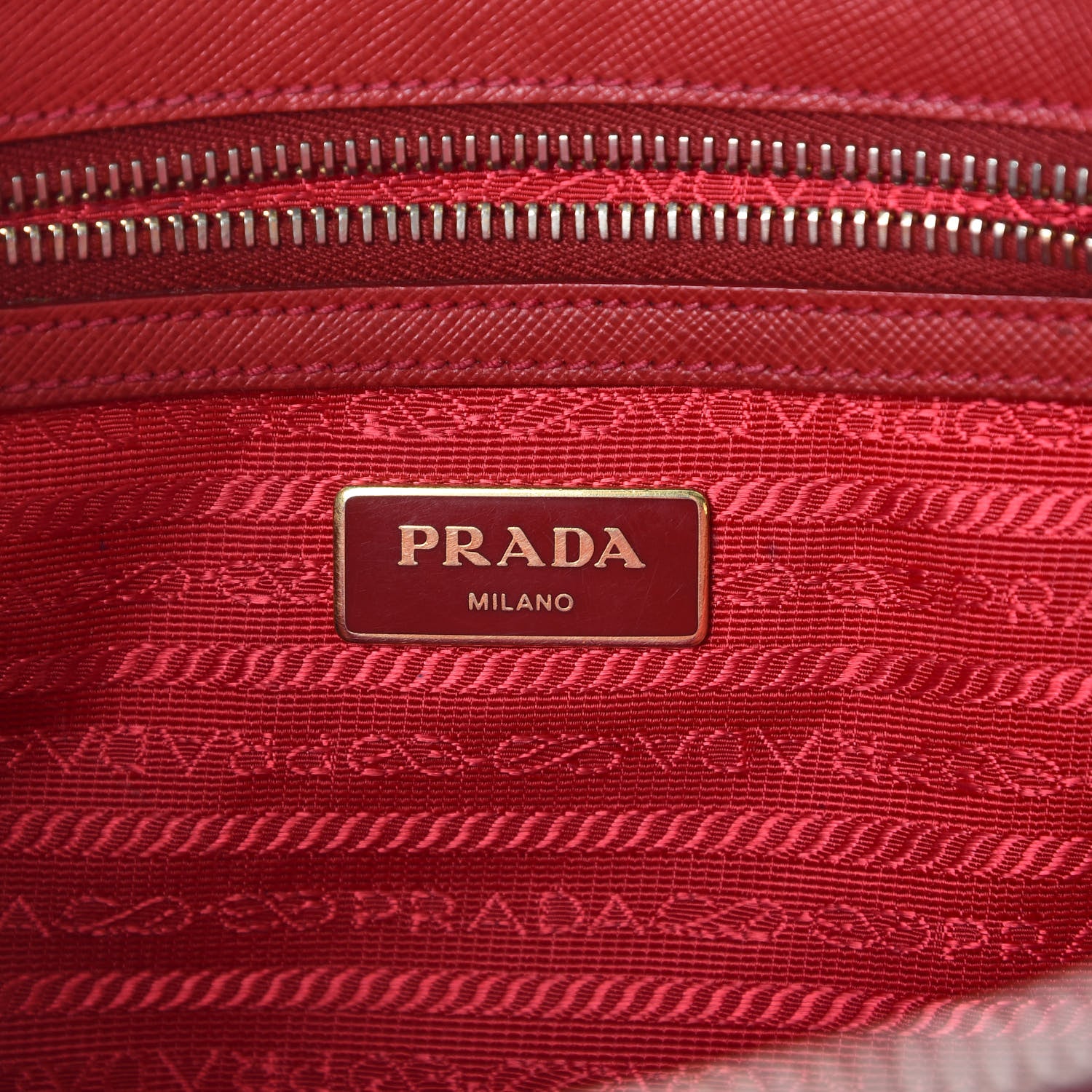 Prada Saffiano Small Galleria Double Zip Tote Fuoco 6 of 8