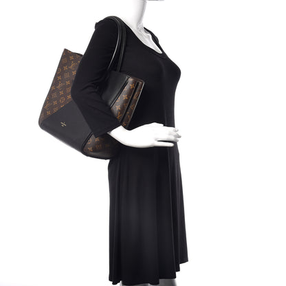 Louis Vuitton Calfskin Monogram Kimono Tote Black 2 of 9