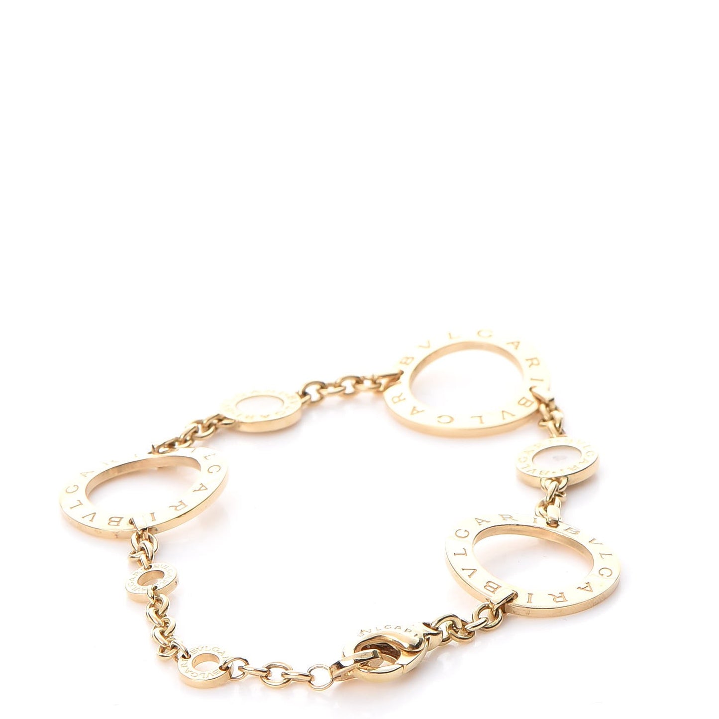 18K Yellow Gold Mother of Pearl Signature Chain Bracelet