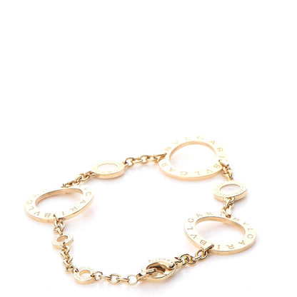 Bulgari 18K Yellow Gold Mother of Pearl Signature Chain Bracelet 4 of 7