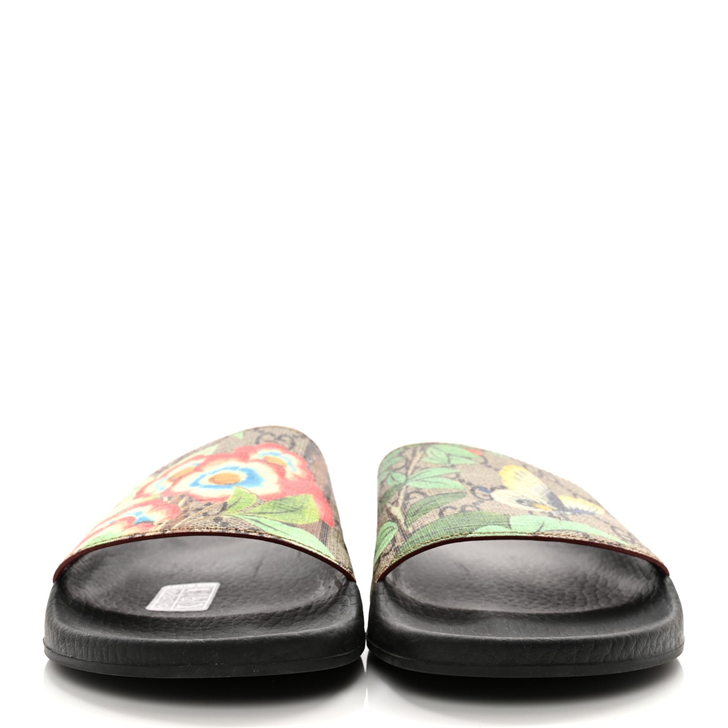 GG Supreme Monogram Tian Womens Slide Sandals 37 Beige Multicolor