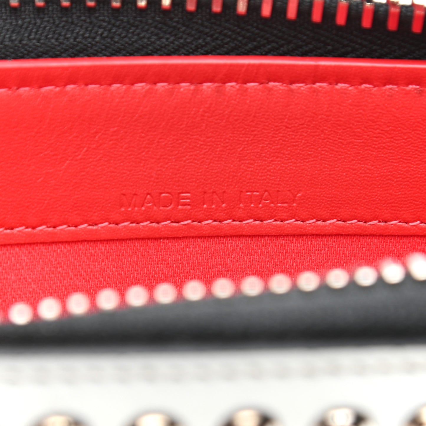Metallic Specchio Panettone Spiked Zip Around Wallet Silver