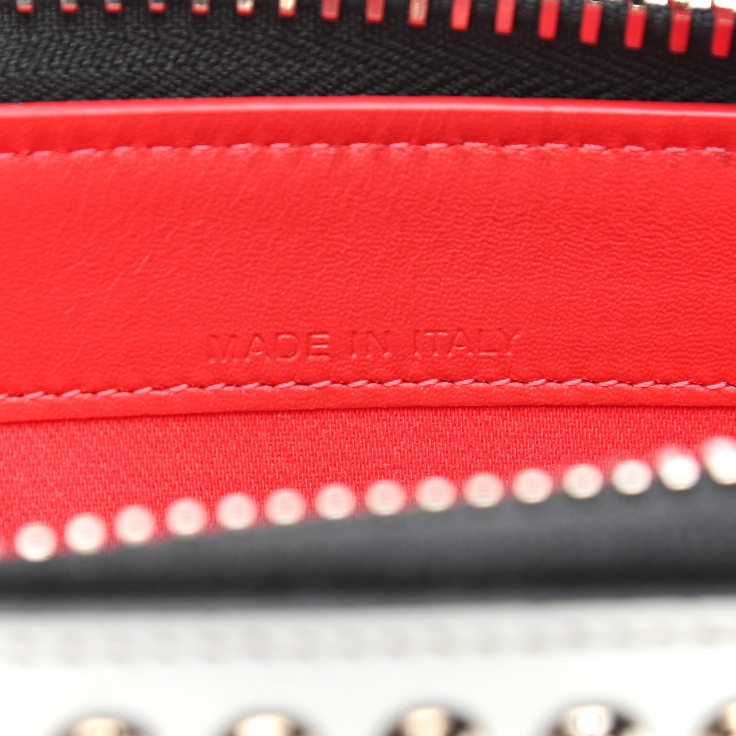 Christian Louboutin Metallic Specchio Panettone Spiked Zip Around Wallet Silver 7 of 7