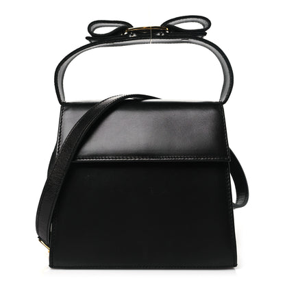 Salvatore Ferragamo Calfskin Vera Bow Mini Top Handle Crossbody Bag Black 1 of 9