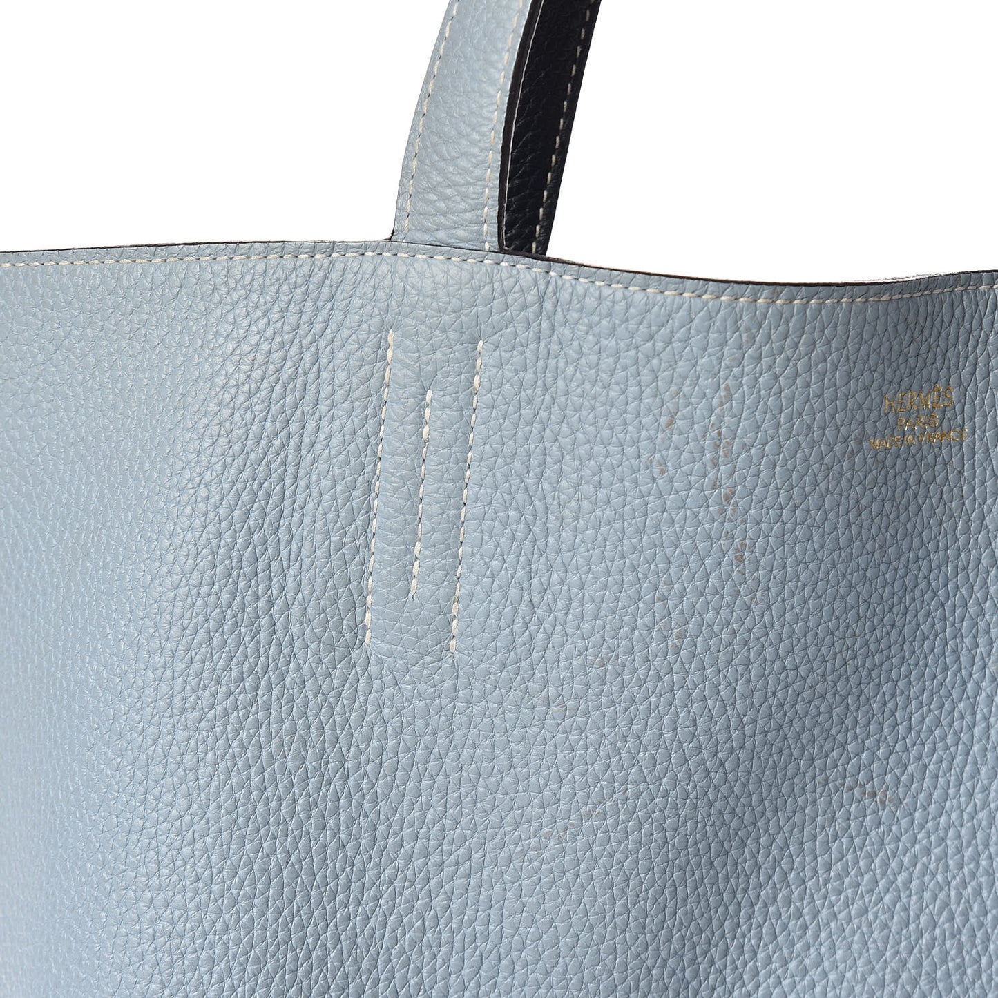 Taurillon Clemence Double Sens 36 Reversible Tote Bleu Lin Bleu Obscur