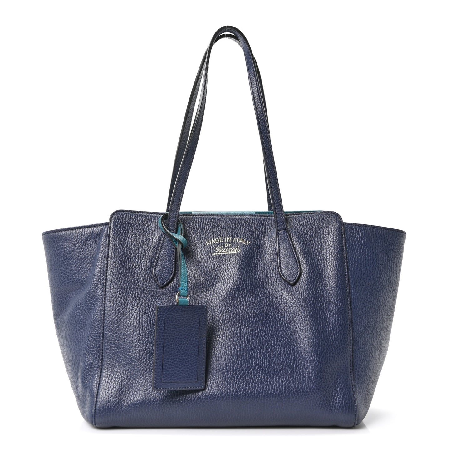 Dollar Calfskin Small Swing Tote Classic Marine Deep Cobalt