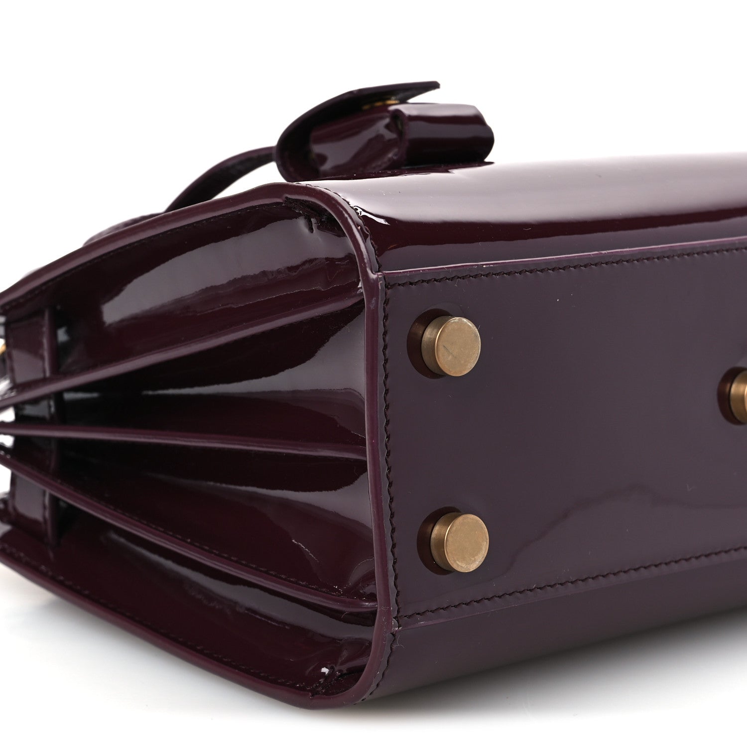 Saint Laurent Patent Nano Sac de Jour Dark Red Wine 9 of 10