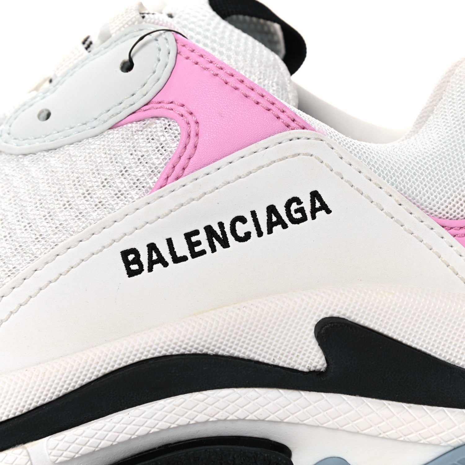 Balenciaga Fabric Mesh Washed Effect Womens Triple S Sneakers 40 Pink White Blue 11 of 12