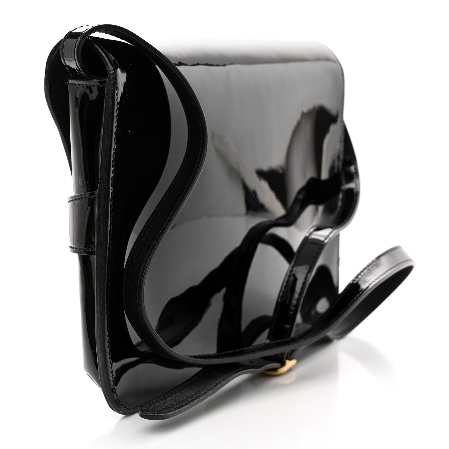 Gucci Patent Large Bright Bit Shoulder Bag Black 3 of 13