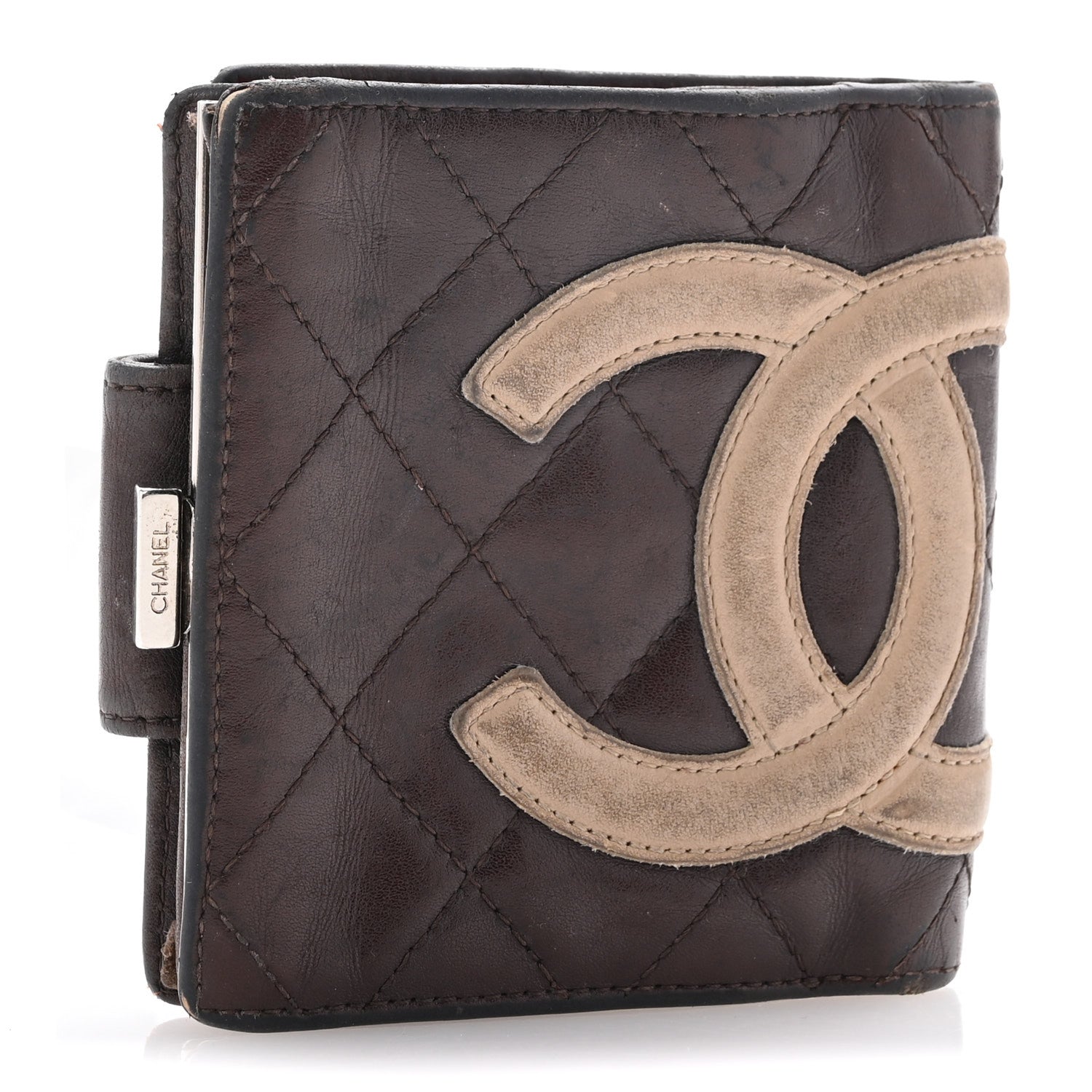 Chanel Calfskin Quilted Cambon Bi-fold Wallet Brown 1653283