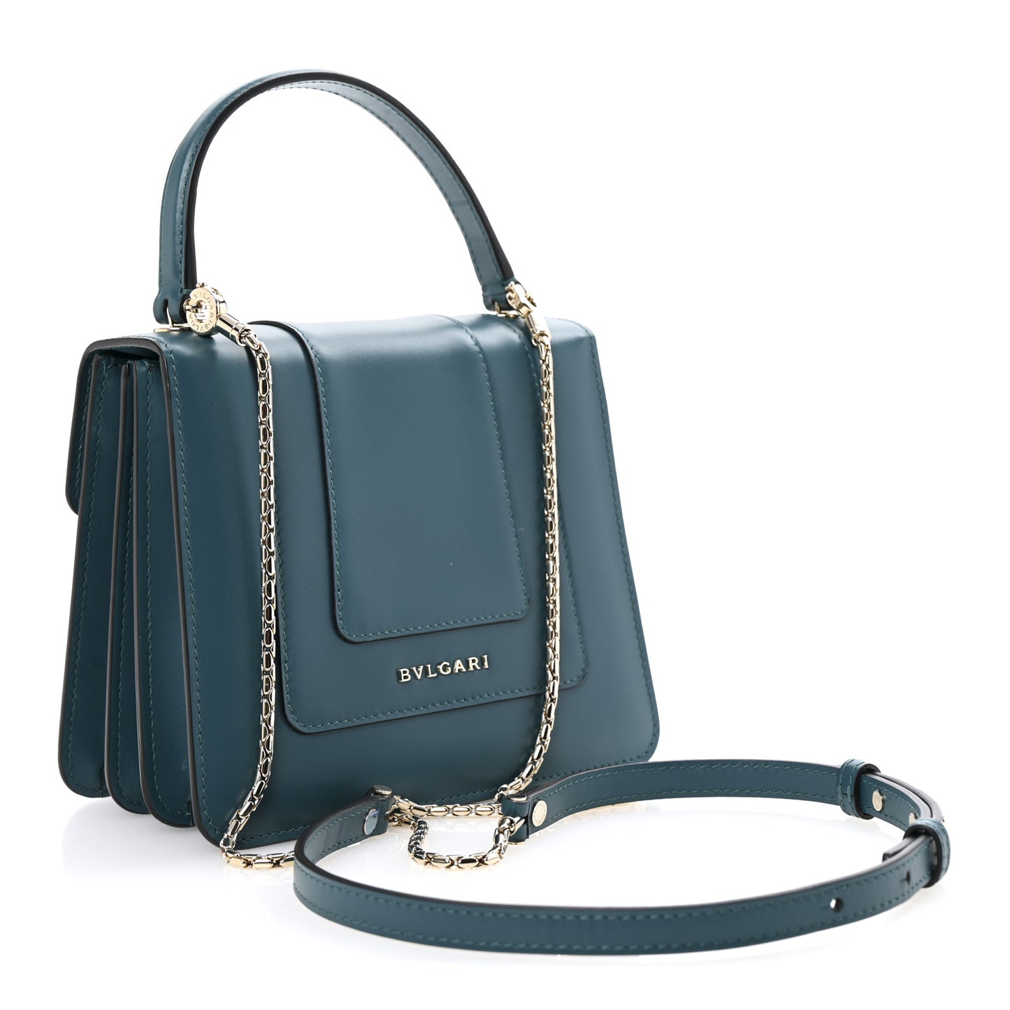 Calfskin Serpenti Forever Top Handle Emerald Green