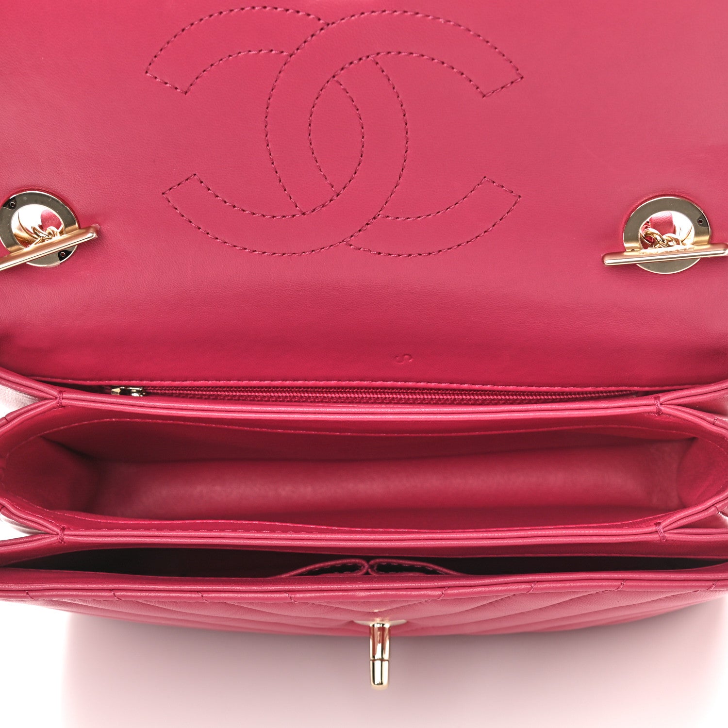 Chanel Lambskin Chevron Quilted Small Trendy CC Dual Handle Flap Bag Pink 5 of 9