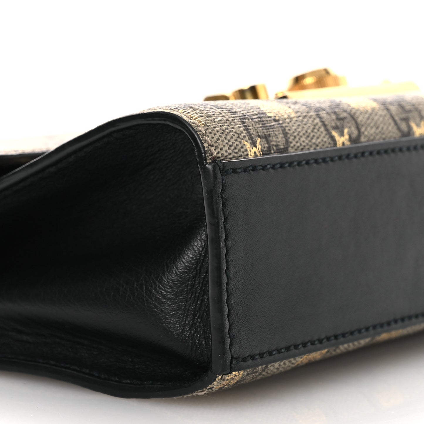 GG Supreme Monogram Bees Small Padlock Shoulder Bag Black