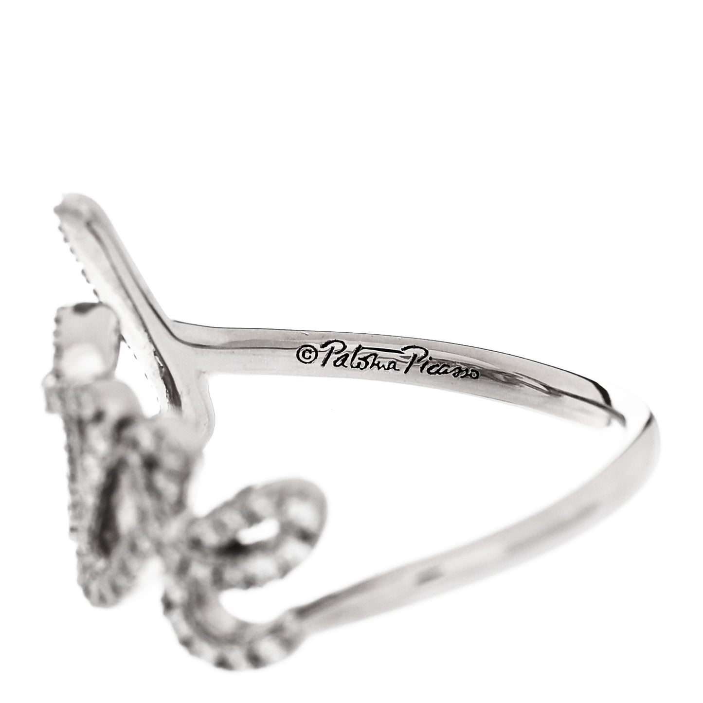 18K White Gold Diamond Paloma's Graffiti Love Ring 47 4.25