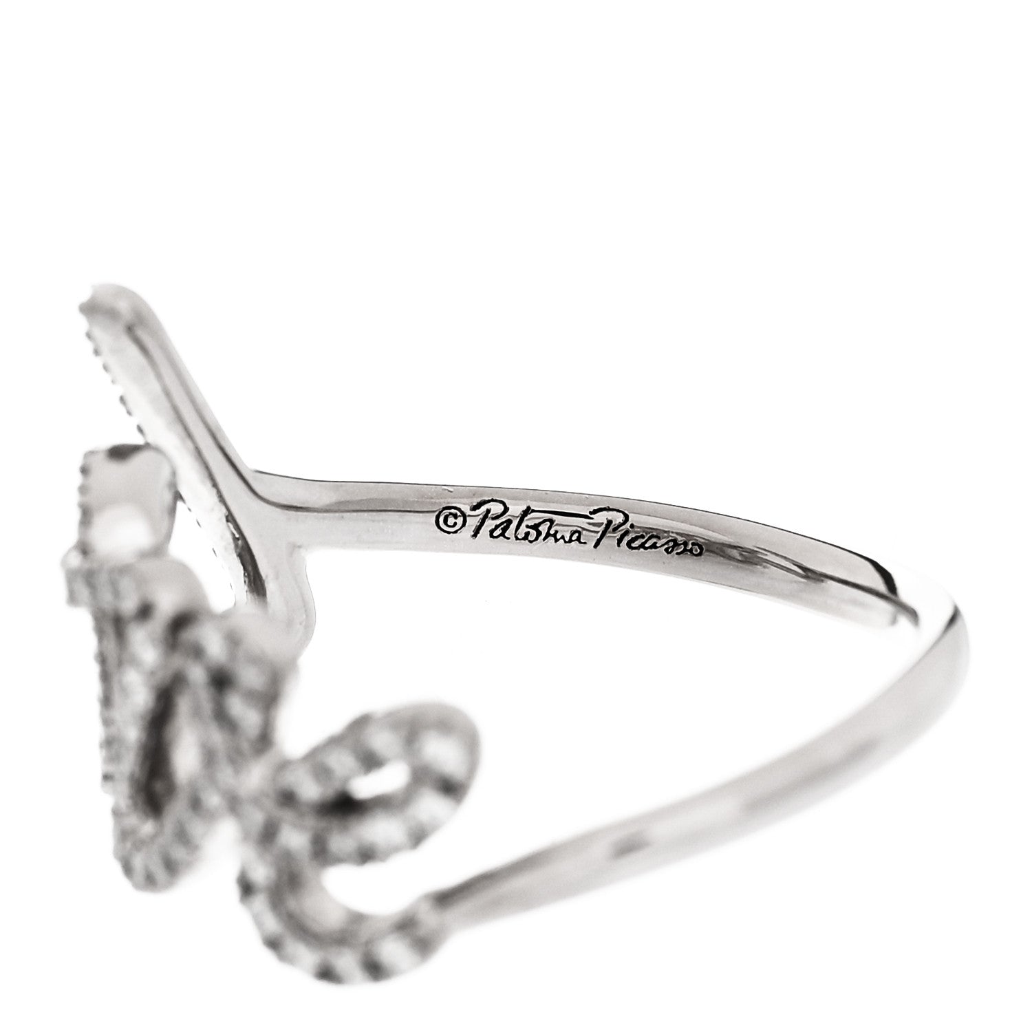 Tiffany 18K White Gold Diamond Paloma's Graffiti Love Ring 47 4.25 5 of 5