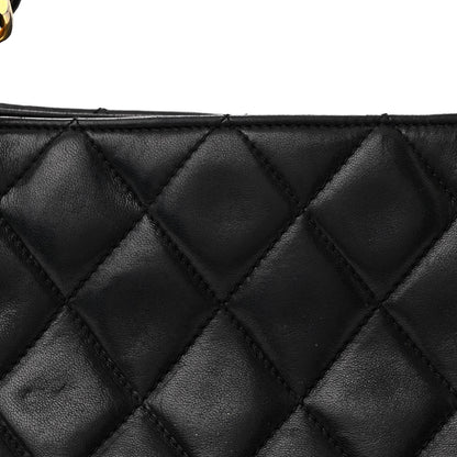 Chanel Lambskin Quilted Medium New Bubble North South Tote Black 9 of 12